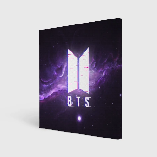Холст квадратный BTS spacе 3D БТС космос