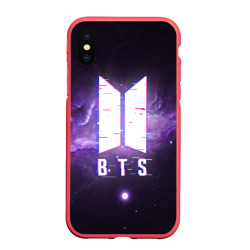 Чехол для iPhone XS Max матовый BTS spacе 3D БТС космос