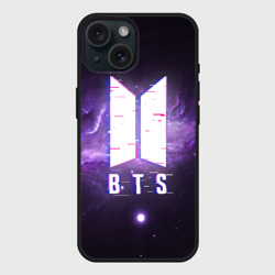 Чехол силиконовый для Apple iPhone 15 матовый BTS spacе 3D БТС космос