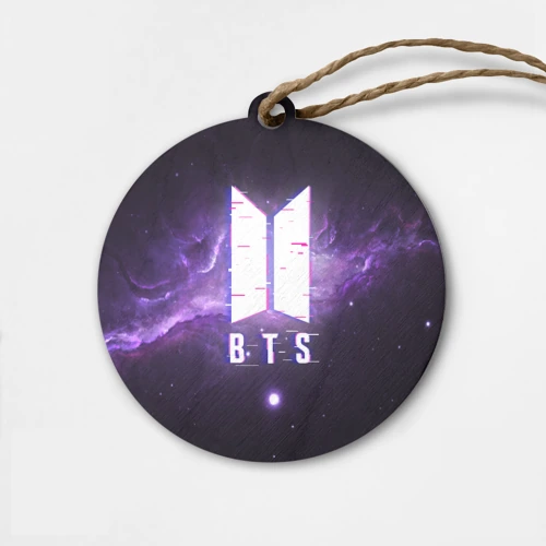 Деревянная игрушка круг BTS spacе 3D БТС космос