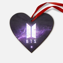 Деревянная игрушка Сердце BTS spacе 3D БТС космос