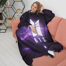 Плед с рукавами BTS spacе 3D БТС космос - фото 2