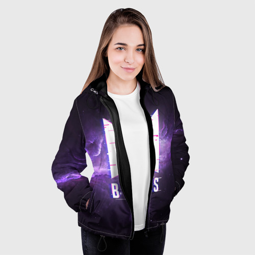 Женская куртка 3D BTS spacе 3D БТС космос, цвет черный - фото 4