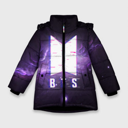 Зимняя куртка для девочек 3D BTS spacе 3D БТС космос