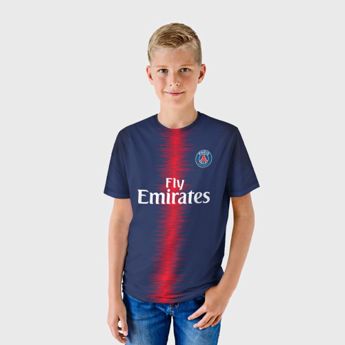 Детская футболка 3D Mbappe home 18-19, цвет 3D печать - фото 3