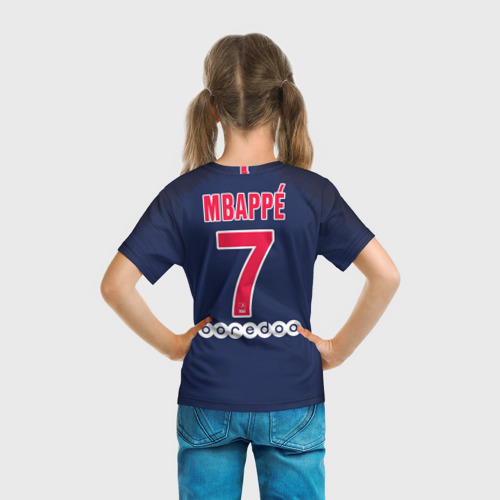 Детская футболка 3D Mbappe home 18-19, цвет 3D печать - фото 6