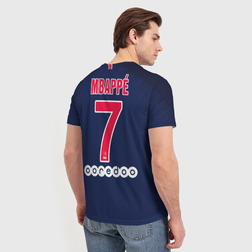 Мужская футболка 3D Mbappe home 18-19, цвет 3D печать - фото 4