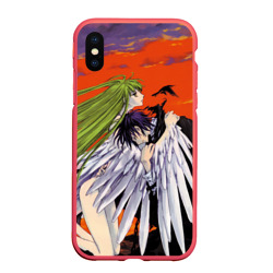 Чехол для iPhone XS Max матовый Code Geass Лелуша обнимает Ангел