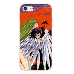 Чехол для iPhone 5/5S матовый Code Geass Лелуша обнимает Ангел