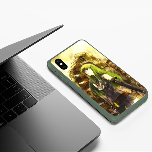 Чехол для iPhone XS Max матовый Code Geass art, цвет темно-зеленый - фото 5