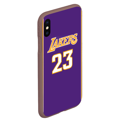 Чехол для iPhone XS Max матовый Lakers, цвет коричневый - фото 3