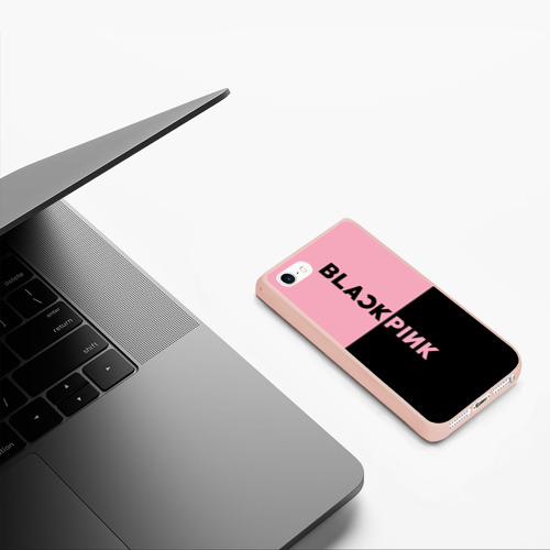 Чехол для iPhone 5/5S матовый Blackpink, цвет светло-розовый - фото 5