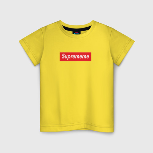 Детская футболка хлопок с принтом Suprememe, вид спереди #2