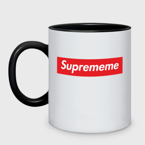 Кружка двухцветная Suprememe, цвет белый + черный