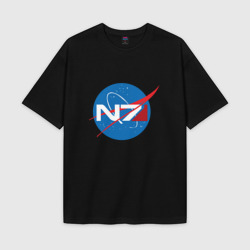 Женская футболка Oversize хлопок texturе NASA N7 Mass Effect