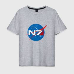 Мужская футболка хлопок Oversize NASA N7 Mass Effect