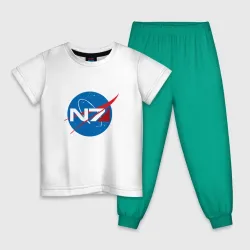 Детская пижама с белой футболкой NASA N7 Mass Effect