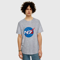 Мужская футболка хлопок Oversize NASA N7 Mass Effect - фото 2