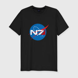 Мужская футболка хлопок Slim NASA N7 Mass Effect