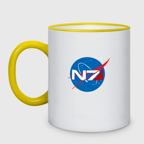 Кружка двухцветная NASA N7 Mass Effect, цвет Кант желтый