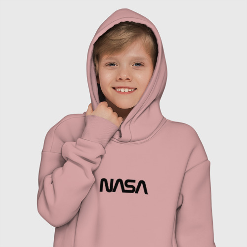 Детское худи Oversize хлопок NASA, цвет пыльно-розовый - фото 12