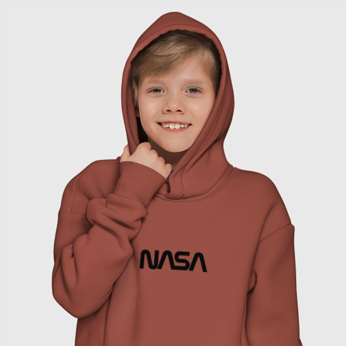 Детское худи Oversize хлопок NASA, цвет кирпичный - фото 12