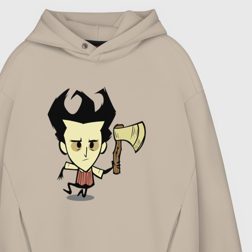 Мужское худи Oversize хлопок Don't Starve 2, цвет миндальный - фото 4