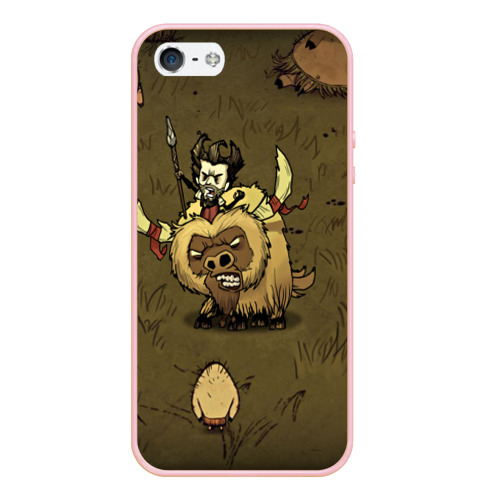 Чехол для iPhone 5/5S матовый Don't starve, цвет светло-розовый