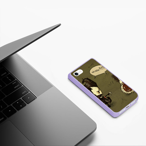 Чехол для iPhone 5/5S матовый Don't starve, цвет светло-сиреневый - фото 5