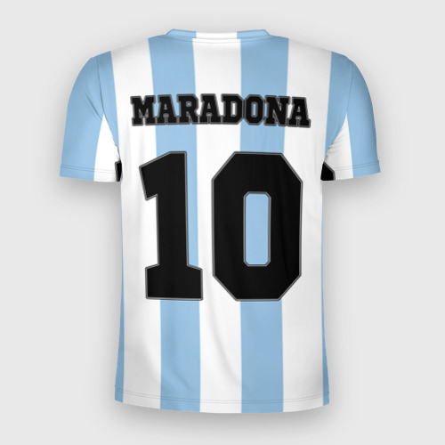 Мужская футболка 3D Slim с принтом Марадона Аргентина ретро, вид сзади #1