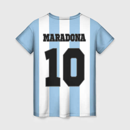 Женская футболка 3D с принтом Марадона Аргентина ретро, вид сзади #1