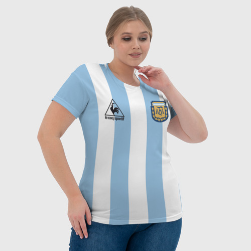 Женская футболка 3D с принтом Марадона Аргентина ретро, фото #4