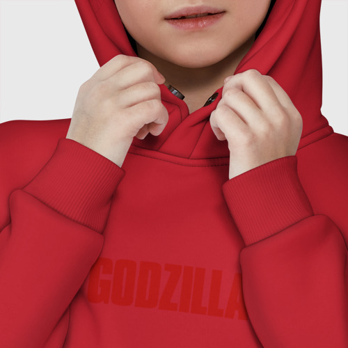 Детское худи Oversize хлопок Godzilla, цвет красный - фото 7