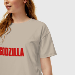 Женская футболка хлопок Oversize Godzilla - фото 2