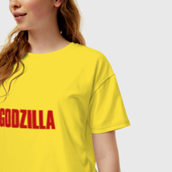 Женская футболка хлопок Oversize Godzilla - фото 2