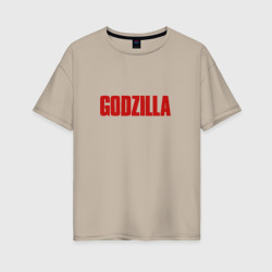 Женская футболка хлопок Oversize Godzilla