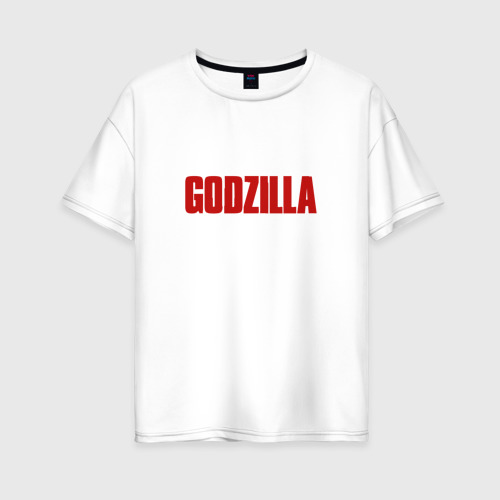 Женская футболка оверсайз из хлопка с принтом Godzilla, вид спереди №1