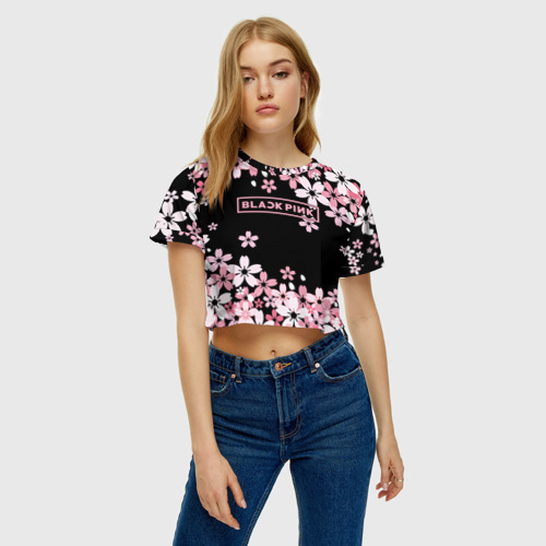 Женская футболка Crop-top 3D Blackpink, цвет 3D печать - фото 3