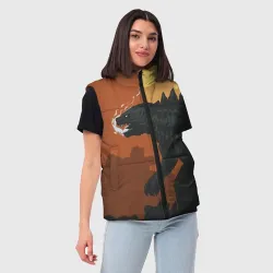 Женский жилет утепленный 3D Godzilla Годзилла - фото 2