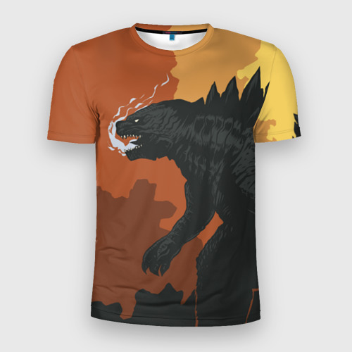 Мужская футболка 3D Slim Godzilla Годзилла, цвет 3D печать