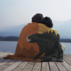 Плед с принтом Godzilla Годзилла для любого человека, вид спереди №3. Цвет основы: 3d (велсофт)