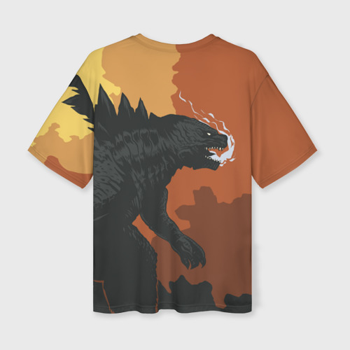 Женская футболка oversize 3D Godzilla Годзилла, цвет 3D печать - фото 2