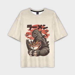 Мужская футболка oversize 3D Godzilla кушает Годзилла