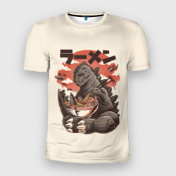 Мужская футболка 3D Slim Godzilla кушает Годзилла