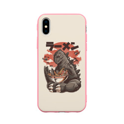 Чехол для iPhone X матовый Godzilla кушает Годзилла