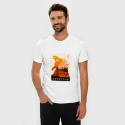 Мужская футболка хлопок Slim Godzilla poster - фото 2