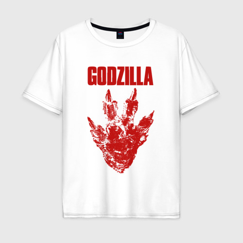 Мужская футболка хлопок Oversize GODZILLA, цвет белый