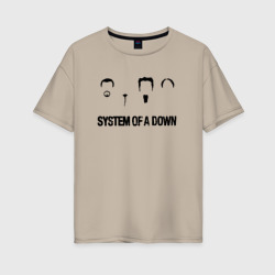 Женская футболка хлопок Oversize System of a Down