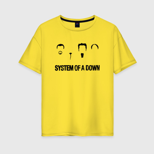 Женская футболка хлопок Oversize System of a Down, цвет желтый