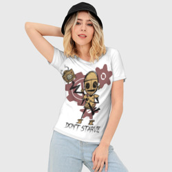 Женская футболка 3D Slim Don't starve - фото 2